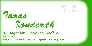 tamas konderth business card